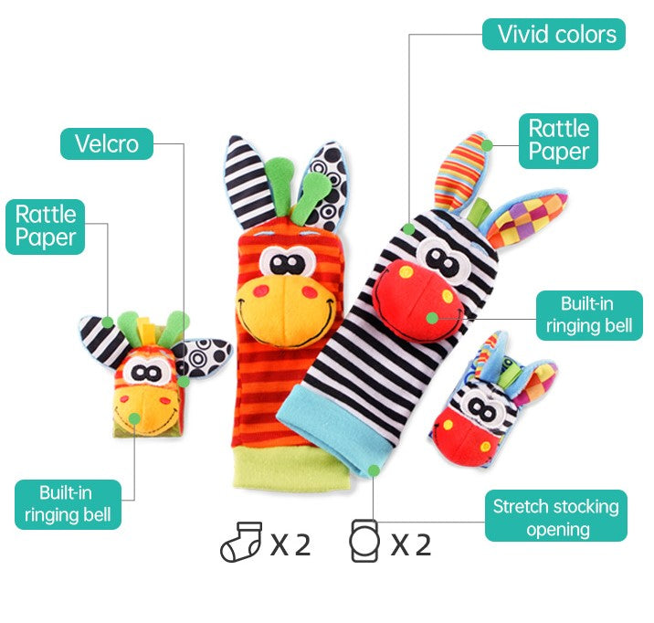 High Contrast Wrist Rattles & Socks