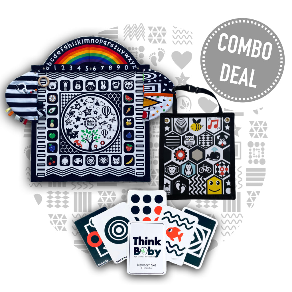 Combo 3 - Tummy Time Mat +Seat Sheet + Flashcard Set [WAS R1360] NOW...