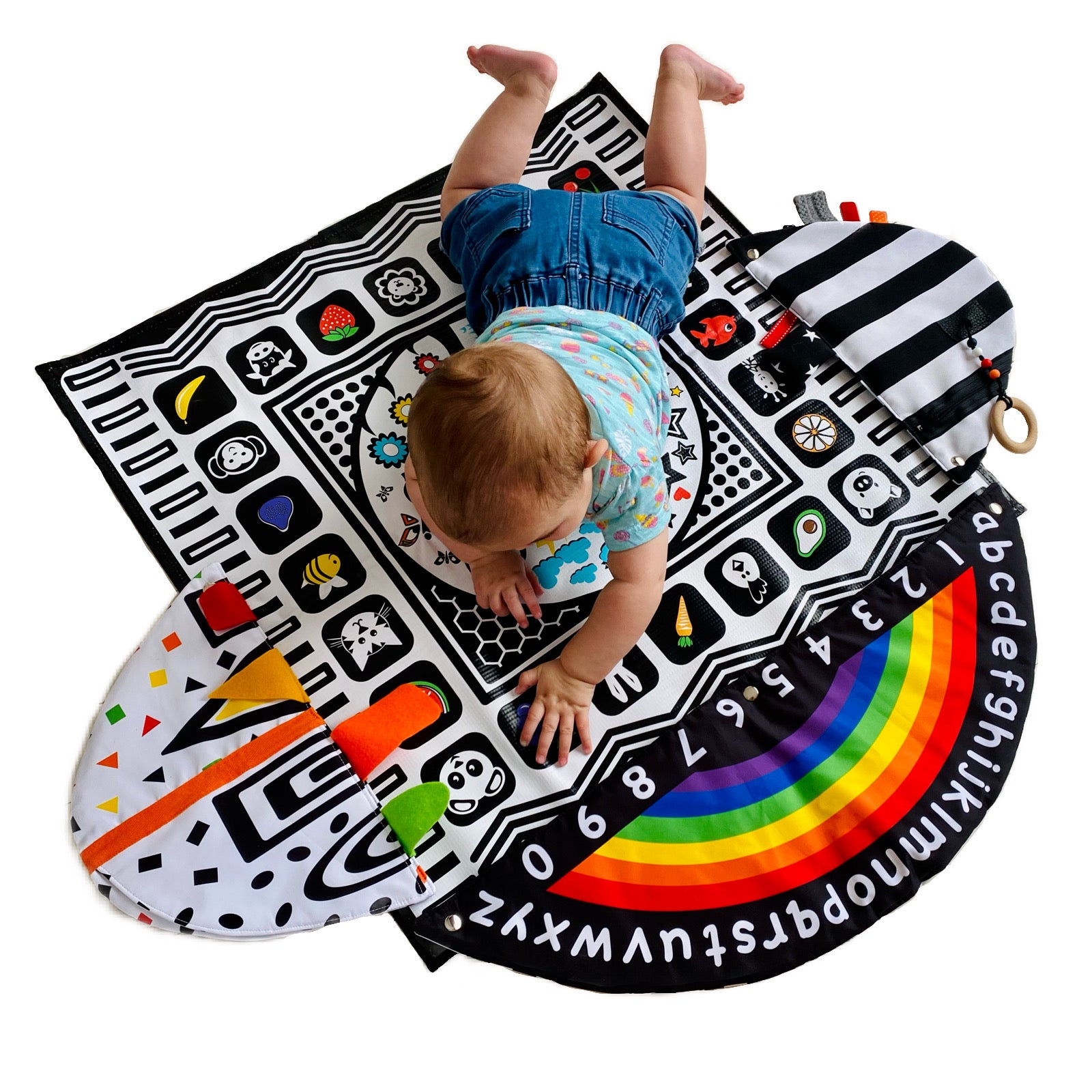 Color Movement Mat High Contrast Sensory Tummy Time Mat – Think Baby High Contrast Development